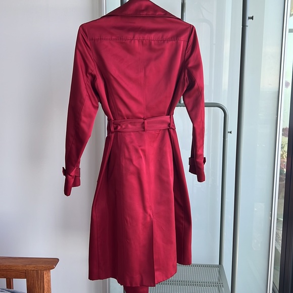 Rickie Freeman By Teri Jon Silk Red Formal Trench Coat - Picture 3 of 10